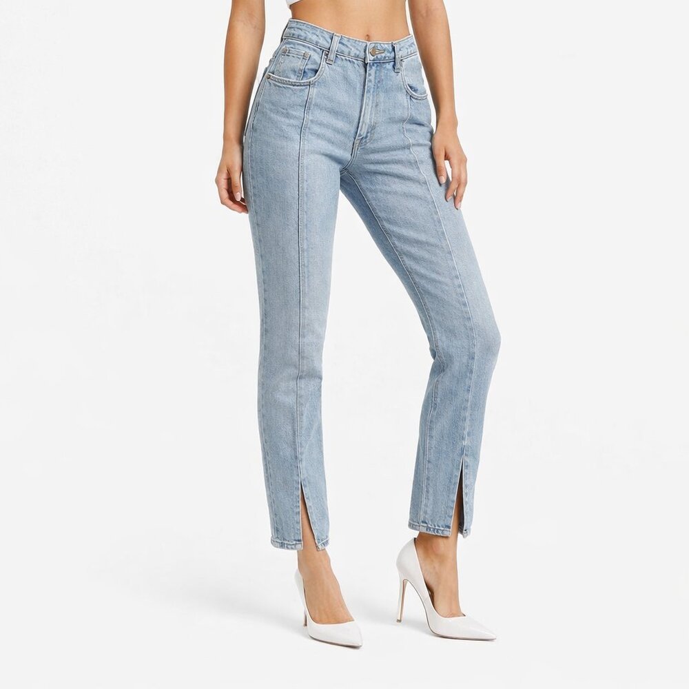 Abercrombie & Fitch 90s Straight Jeans Vent Hem Light Wash Women’s Size 29S‎